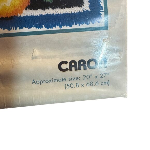 Vtg Caron WonderArt POT OF PANSIES Latch Hook Kit #4294  20" x 27" Flower Rug NI - Picture 6 of 12